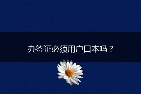 办签证必须用户口本吗？