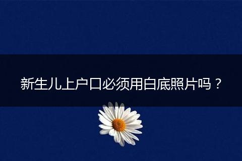 新生儿上户口必须用白底照片吗？
