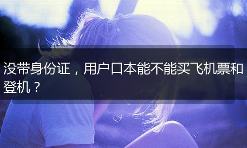 没带身份证，用户口本能不能买飞机票和登机？