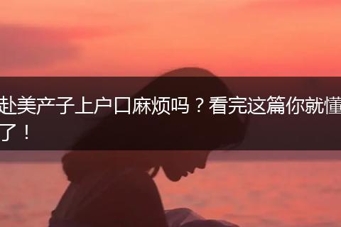 赴美产子上户口麻烦吗？看完这篇你就懂了！