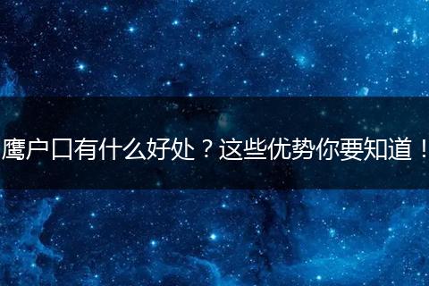 鹰户口有什么好处？这些优势你要知道！