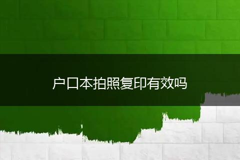 户口本拍照复印有效吗