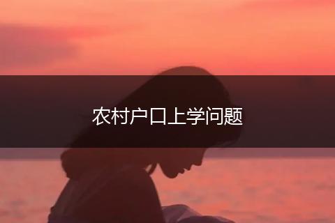 农村户口上学问题