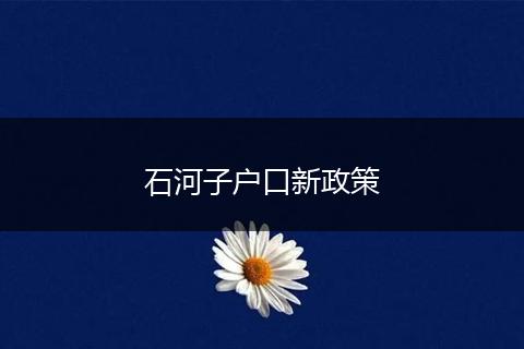 石河子户口新政策