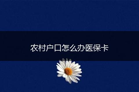 农村户口怎么办医保卡