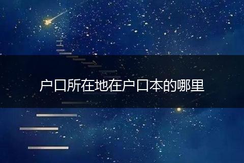 户口所在地在户口本的哪里