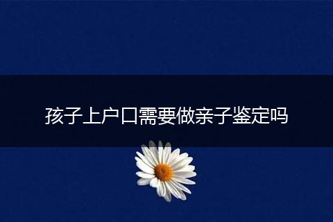 孩子上户口需要做亲子鉴定吗