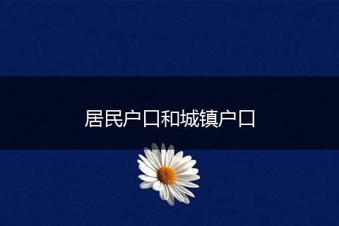 居民户口和城镇户口