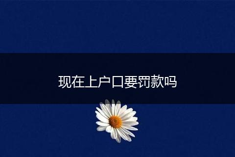 现在上户口要罚款吗