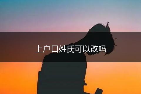 上户口姓氏可以改吗