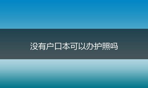 没有户口本可以办护照吗