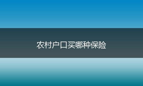 农村户口买哪种保险