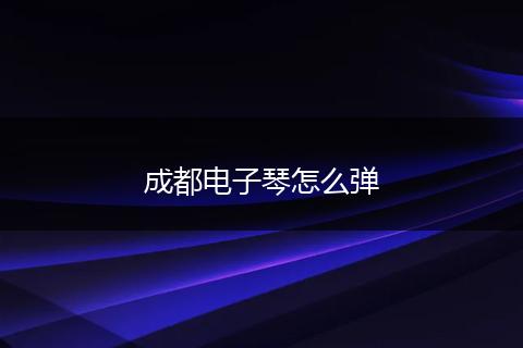 成都电子琴怎么弹