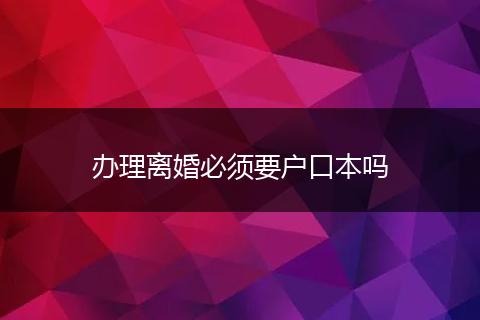 办理离婚必须要户口本吗