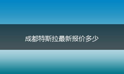 成都特斯拉最新报价多少