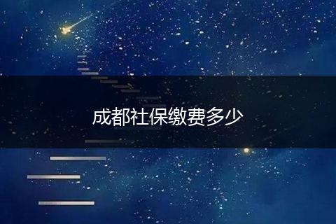成都社保缴费多少