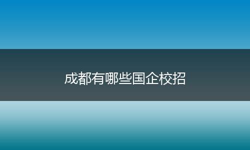 成都有哪些国企校招