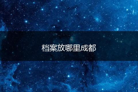 档案放哪里成都