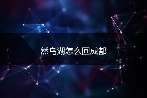 然乌湖怎么回成都