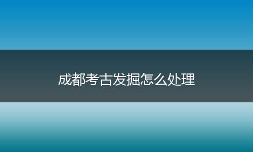 成都考古发掘怎么处理