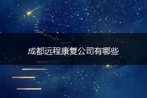 成都远程康复公司有哪些