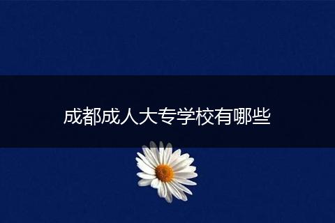 成都成人大专学校有哪些