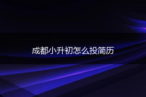 成都小升初怎么投简历