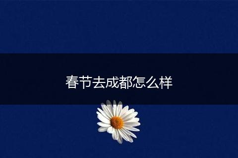 春节去成都怎么样