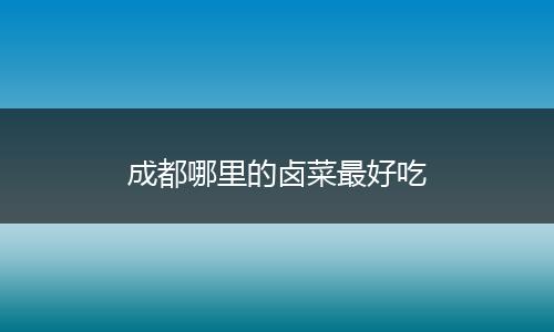 成都哪里的卤菜最好吃
