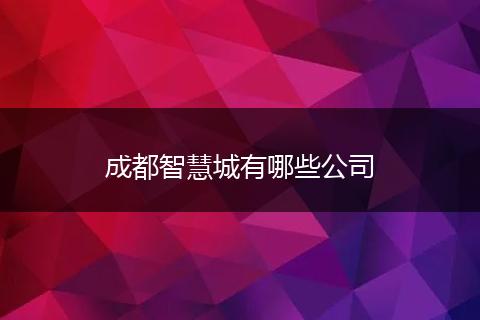 成都智慧城有哪些公司
