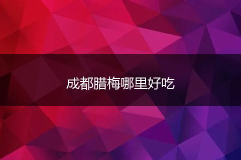 成都腊梅哪里好吃