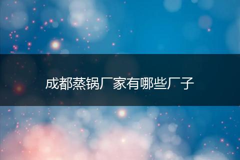 成都蒸锅厂家有哪些厂子