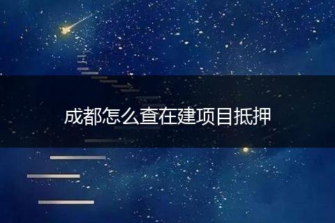 成都怎么查在建项目抵押