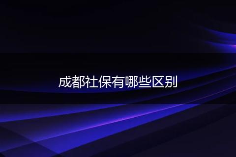 成都社保有哪些区别