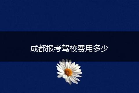 成都报考驾校费用多少