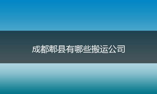 成都郫县有哪些搬运公司