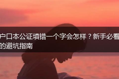 户口本公证填错一个字会怎样？新手必看的避坑指南