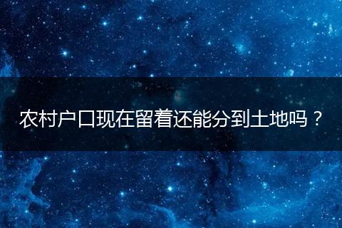 农村户口现在留着还能分到土地吗？