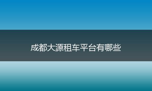 成都大源租车平台有哪些
