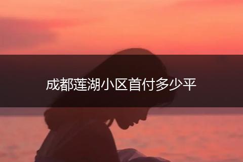 成都莲湖小区首付多少平