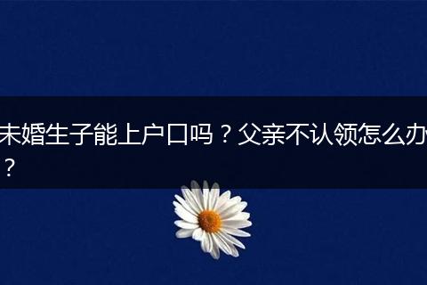 未婚生子能上户口吗？父亲不认领怎么办？