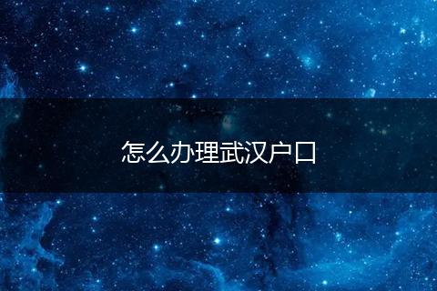 怎么办理武汉户口