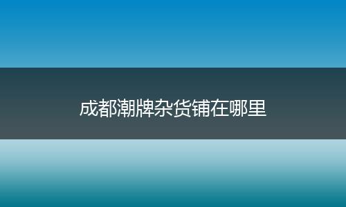 成都潮牌杂货铺在哪里