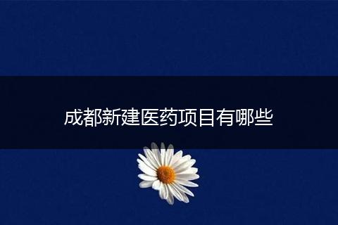 成都新建医药项目有哪些