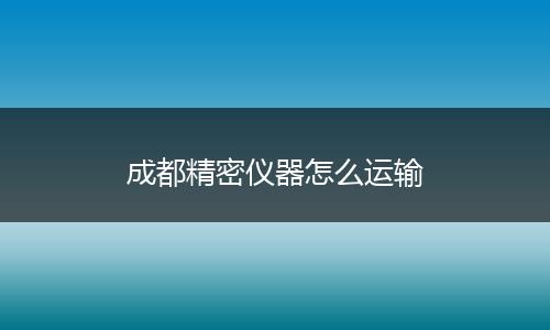 成都精密仪器怎么运输
