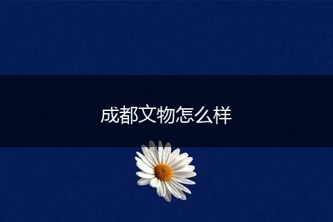 成都文物怎么样