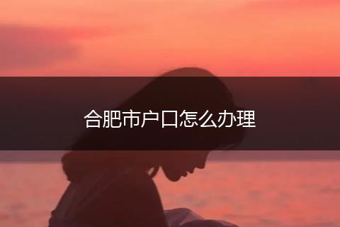 合肥市户口怎么办理