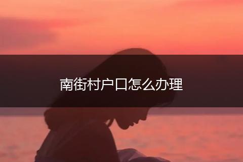 南街村户口怎么办理