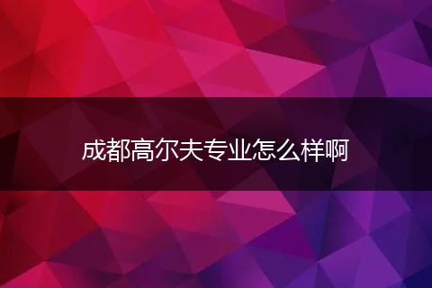 成都高尔夫专业怎么样啊