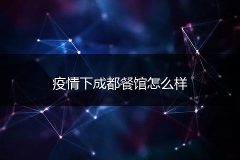 疫情下成都餐馆怎么样